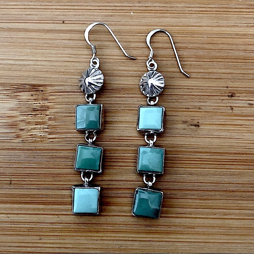 $69  Signed Native American Estate Designer Earrings  Marked S STERLING
